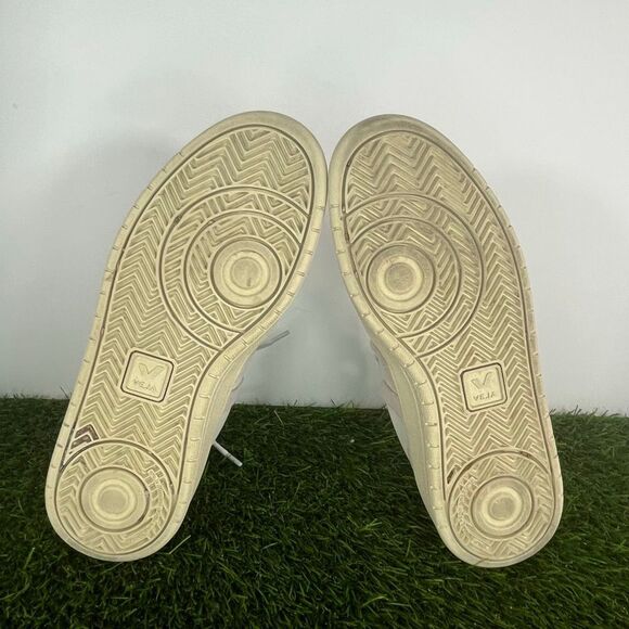 Veja Madewell Sneakers Womens 9 Neon White Leather Low Top Lace Up Beater Shoes - Picture 8 of 9